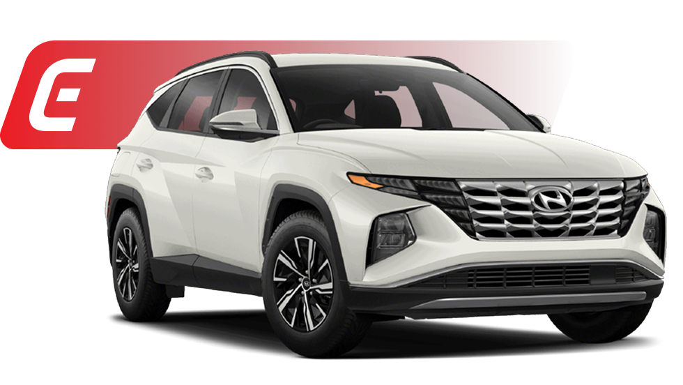 White rental SUV displayed as the main vehicle image